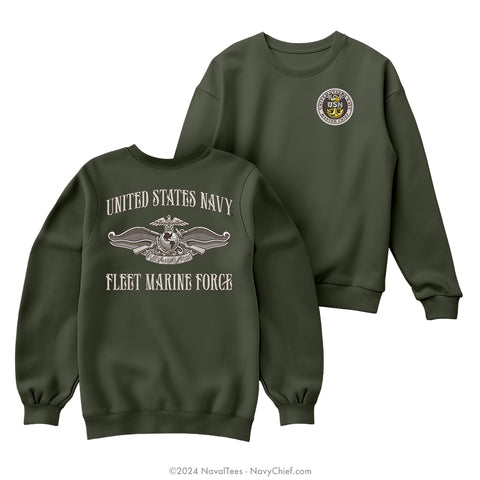 MCPO "Fleet Marine Force" Sweatshirt | Military Green