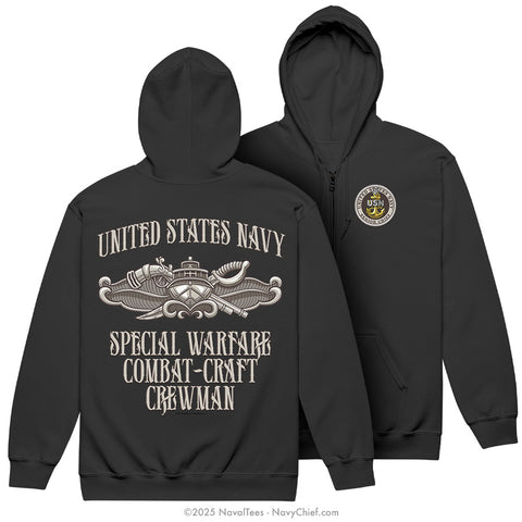 SCPO "Special Warfare Combat Crewman" Zippered Hoodie | Black