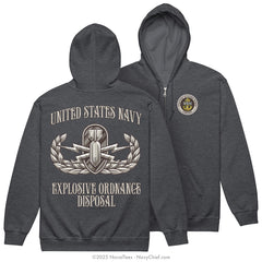 CPO "Explosive Ordnance Disposal" Zippered Hoodie | Dark Grey