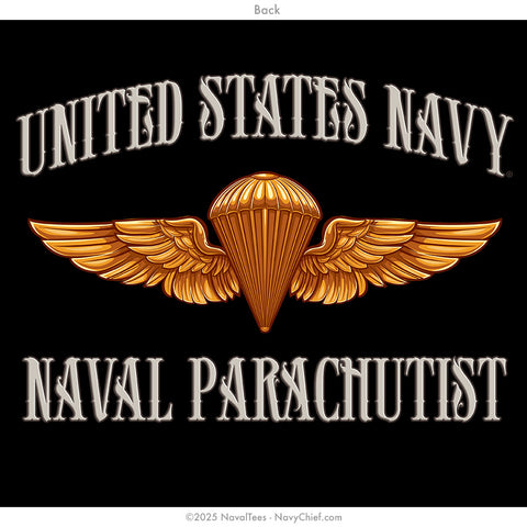 CPO "Naval Parachutist" Long Sleeve Tee | Black