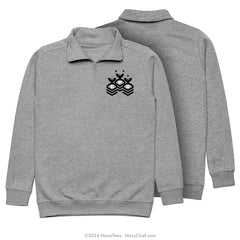 "CPO Chevrons" Quarter Zip Sweatshirt | Grey