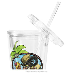 "Khaki Bar" - 16oz Clear Plastic Tumbler