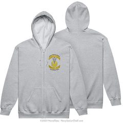 "Genuine SCPO" Zippered Hooded Sweatshirt | Grey