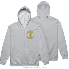 "Genuine SCPO" Zippered Hooded Sweatshirt | Grey