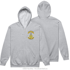 "Genuine MCPO" Zippered Hooded Sweatshirt | Grey