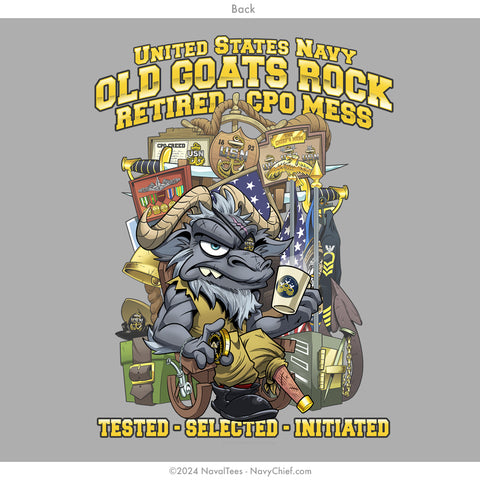 "Old Goats Rock" Zippered Hooded Sweatshirt | Grey