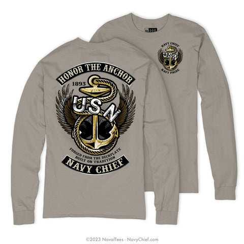 "Honor the Anchor" Long Sleeve Tee | Khaki