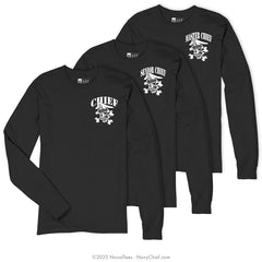 "Retired Skull & Crossbones" Long Sleeve Tee | Black