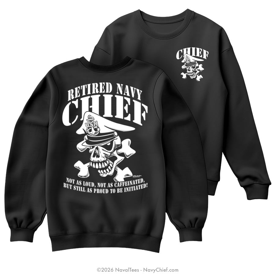 "Retired Skull & Crossbones" Crewneck Sweatshirt | Black
