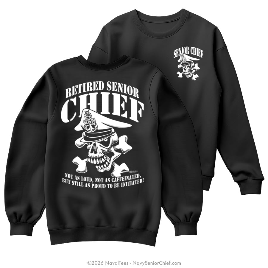 "Retired Skull & Crossbones" Crewneck Sweatshirt | Black