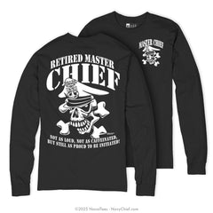 "Retired Skull & Crossbones" Long Sleeve Tee | Black