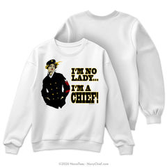 "No Lady" Crewneck Sweatshirt | White