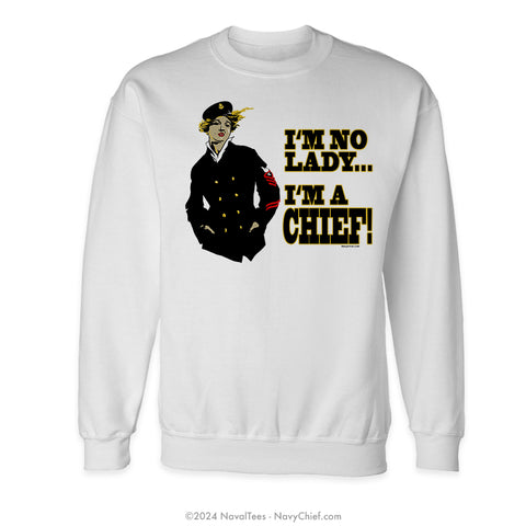 "No Lady" Crewneck Sweatshirt - White