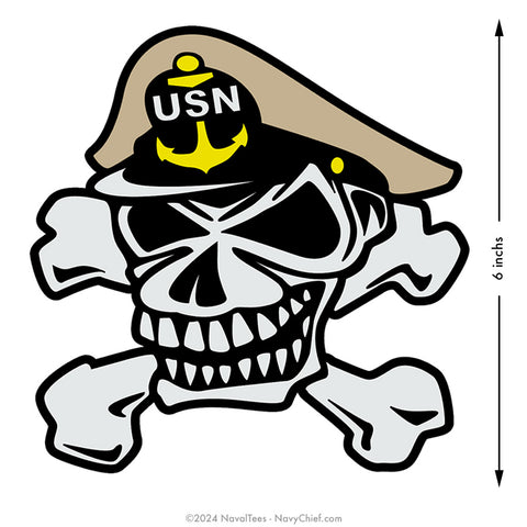 Navy Chief "Skull & Crossbones" | 6 inch Magnetic Decal
