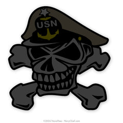 Navy Chief "Skull and Crossbones" | Black Decal