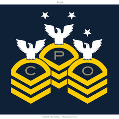 "CPO Chevrons" Tee | Left Chest | Navy
