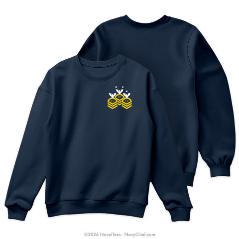 "CPO Chevrons" Crewneck Sweatshirt | Navy