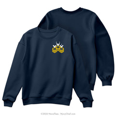 "CPO Chevrons" Crewneck Sweatshirt | Navy