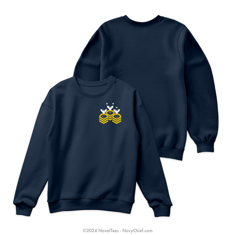 "CPO Chevrons" Crewneck Sweatshirt | Navy