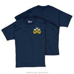 "CPO Chevrons" Tee | Left Chest | Navy