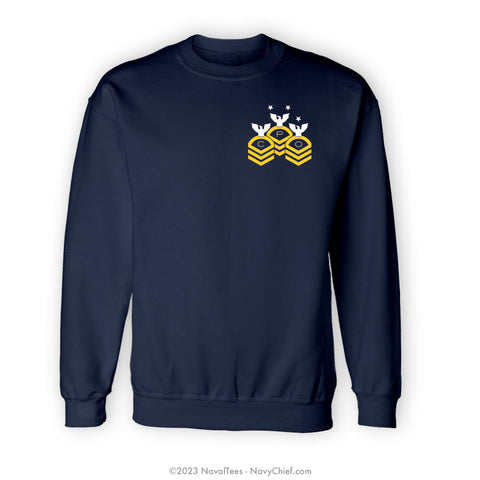 "CPO Chevrons" Crewneck Sweatshirt - Navy