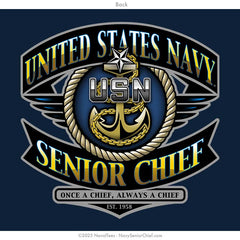 "SCPO Fouled Anchor" Long Sleeve Tee | Navy