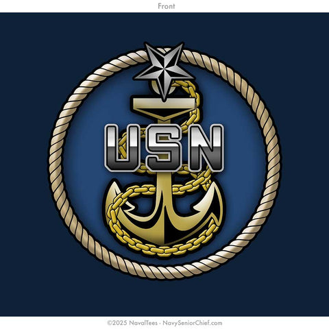 "SCPO Fouled Anchor" Long Sleeve Tee | Navy