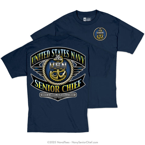 "SCPO Fouled Anchor" Tee | Navy