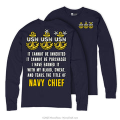 "Title of Chief" Long Sleeve Tee | Navy