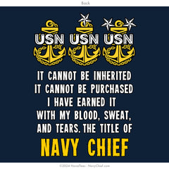 "Title of Chief" Hooded Sweatshirt | Navy