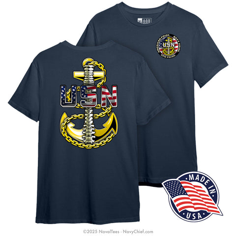 "Patriotic Backbone" American Made Tee | Navy
