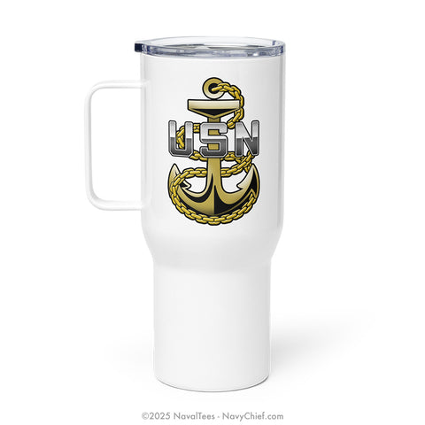 "Navy Chief Fouled Anchor" | Travel Mug