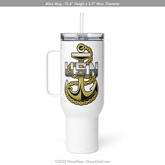 "Navy Chief Fouled Anchor" | Travel Mug