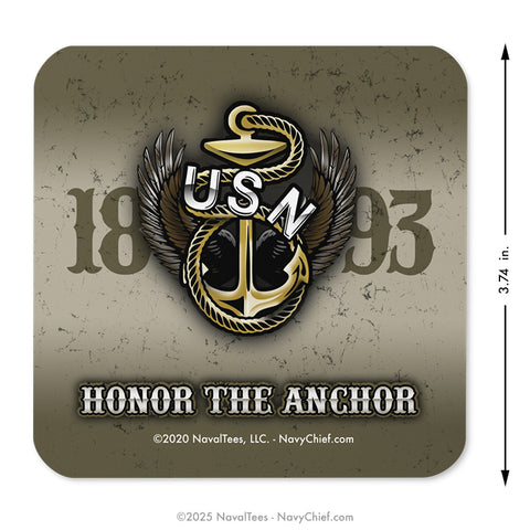 "Honor the Anchor" Coaster | Cork-Backed