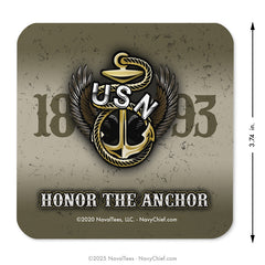 "Honor the Anchor" Coaster | Cork-Backed