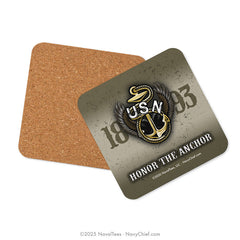 "Honor the Anchor" Coaster | Cork-Backed