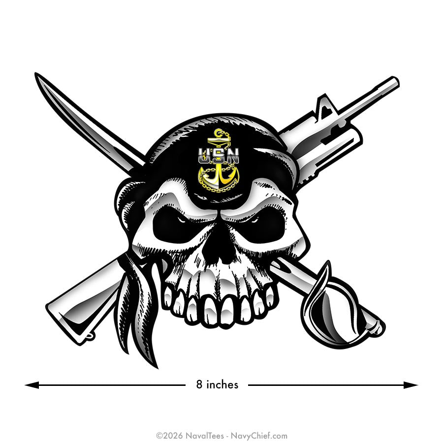"Skull M4 Crossed Cutlass" | 8x6 Vinyl Decal