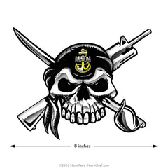"Skull M4 Crossed Cutlass" | 8x6 Vinyl Decal