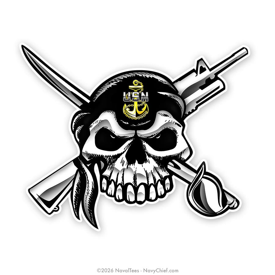 "Skull M4 Crossed Cutlass" | 8x6 Vinyl Decal