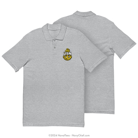 "Embroidered Anchor" Polo | Grey