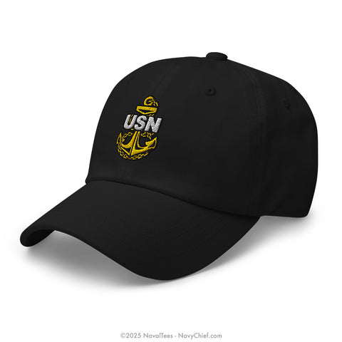 "Embroidered Anchor" Classic Dad Hat - Black