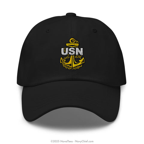 "Embroidered Anchor" Classic Dad Hat - Black