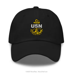 "Embroidered Anchor" Classic Dad Hat - Black