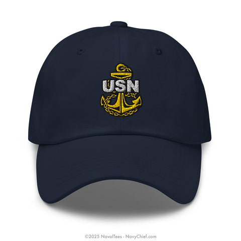 "Embroidered Anchor" Classic Dad Hat - Navy