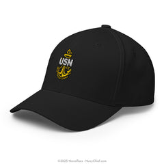 "Embroidered Anchor" FLEXFIT® Hat - Black