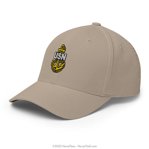 "Embroidered Anchor" FLEXFIT® Hat - Khaki