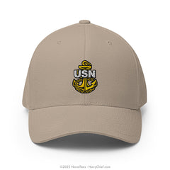 "Embroidered Anchor" FLEXFIT® Hat - Khaki