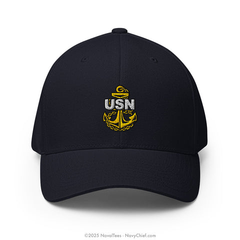 "Embroidered Anchor" FLEXFIT® Hat - Navy