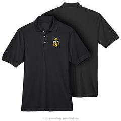 "Embroidered Anchor" Performance Polo | Black