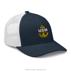 "Embroidered Anchor" Trucker Hat - Navy